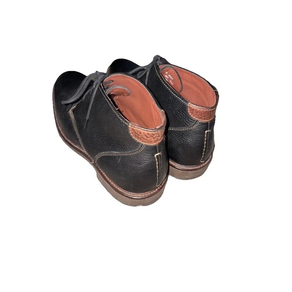 Johnston &Murphy Sheepskin Black Pebbled Leather Chukka Ankle BOOTS Size 8 M